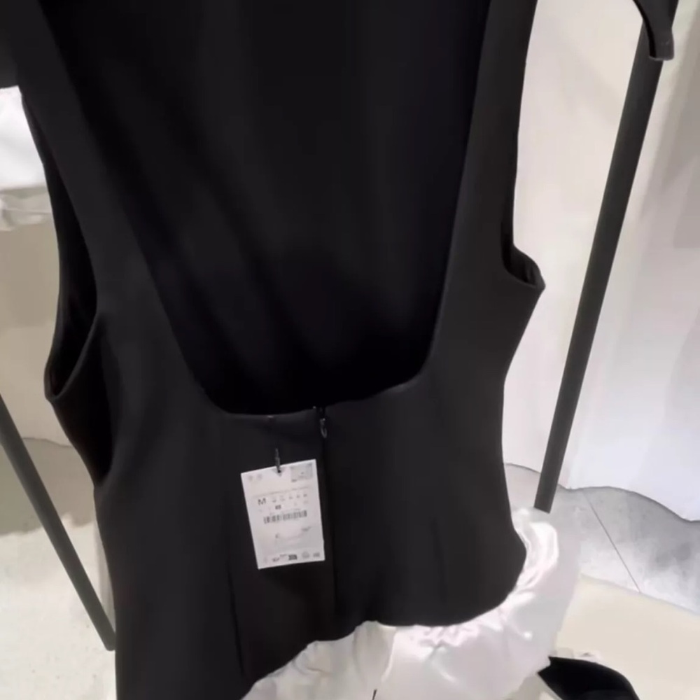 ZARA : Black Contrasting Jumpsuit Dress : 9914/777 : Size Xs